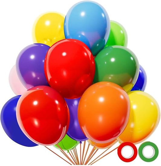 KUULBELA Rainbow Balloons 110 Pack 12 Inch Assorted Color Ballons Helium Latex Balloons for Birthday Wedding Party Balloons for Kid's-Multi.