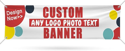 Custom Banners and Signs Customize Outdoor with Picture Photo Logo Text Personalized Horizontal Banner for Business Parties Birthday Graduation Wedding Christmas 4'x1'