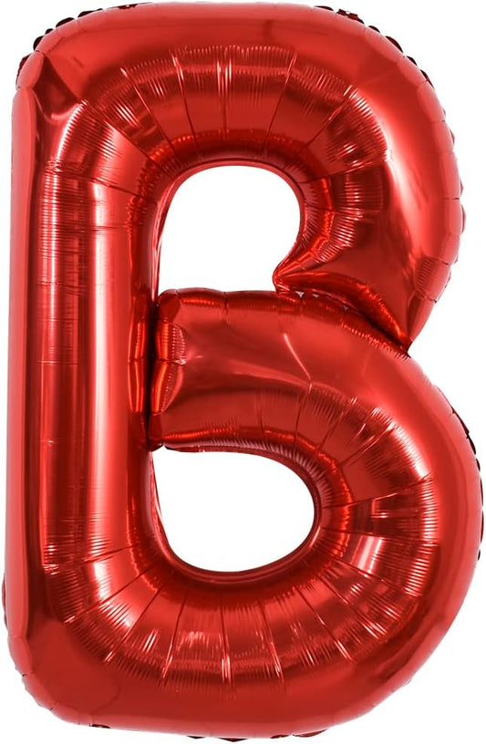 TONIFUL 40 Inch Large Bright Red Letter Balloons A-Z, Giant Jumbo Helium Foil Mylar Big Letter B Balloons for Birthday Party Anniversary Wedding Decorations