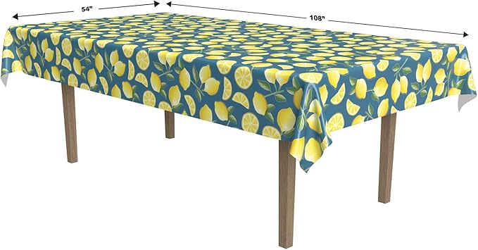 Lemon Tablecover, 54"x108", 2 Pieces, Spring Summer Picnic Tea Party Table Decorations