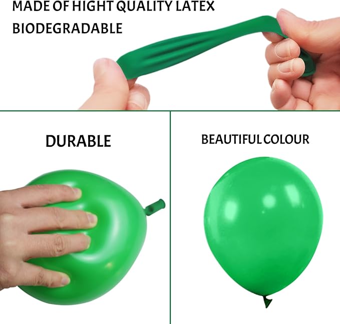 Green Balloons 110Pcs, 5 Inch Small Green Latex Party Balloons, Mini Thick Green Balloons for Birthday Wedding Baby Shower Decorations.