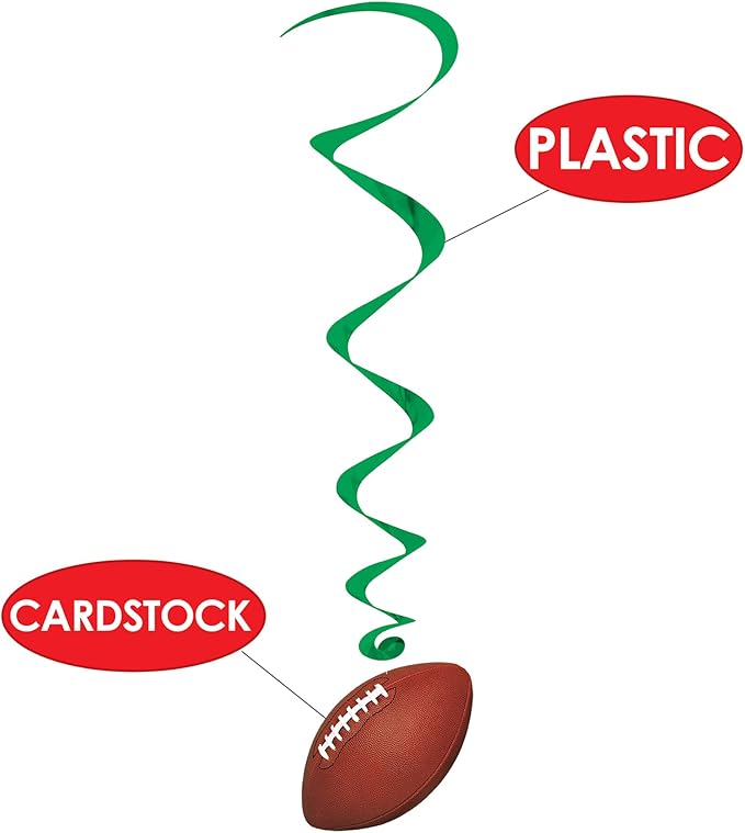 Beistle Football whirls hanging decorators