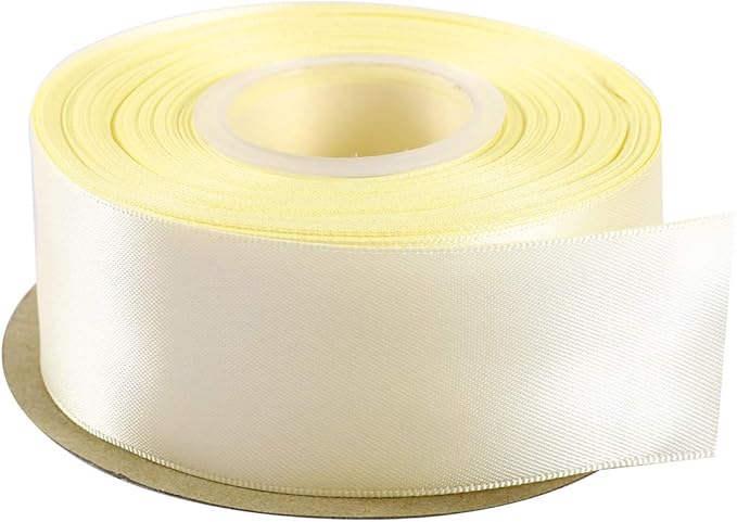 ITIsparkle 11/2" Inch Double Faced Satin Ribbon 25 Yards-Roll Set for Gift Wrapping Party Favor Hair Braids Hair Bow Baby Shower Decoration Floral Arrangement Craft Supplies, Ivory Ribbon