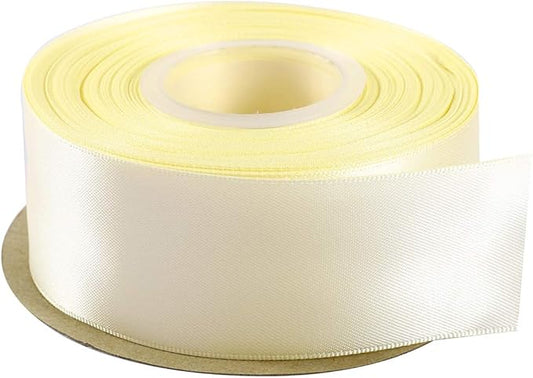 ITIsparkle 11/2" Inch Double Faced Satin Ribbon 25 Yards-Roll Set for Gift Wrapping Party Favor Hair Braids Hair Bow Baby Shower Decoration Floral Arrangement Craft Supplies, Ivory Ribbon