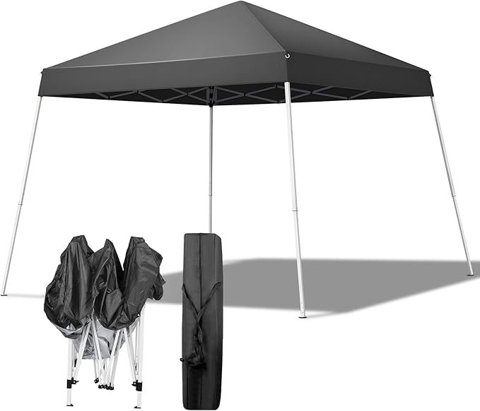 Outvita Canopy 7.8x7.8' Pop Up Commercial Instant Gazebo Tent, Waterproof & UV Protection Canopy Tent with Slant Legs for Party Wedding Birthday BBQ Events