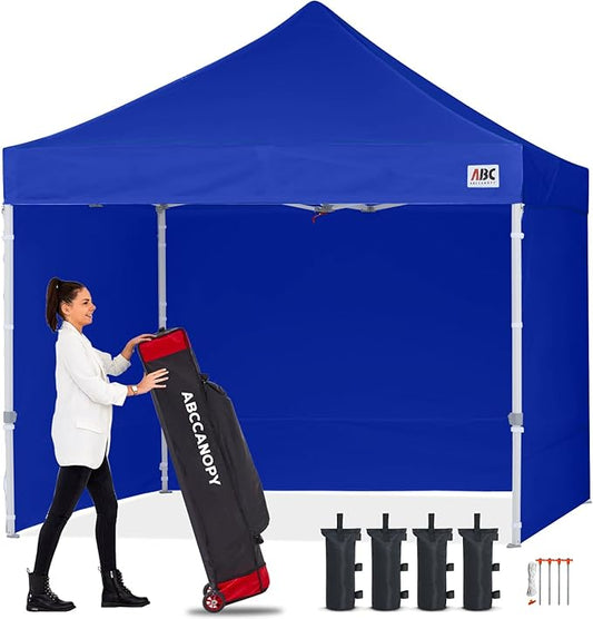 ABCCANOPY Easy Pop Up Canopy Tent with Sidewalls Commercial -Series, Royal Blue