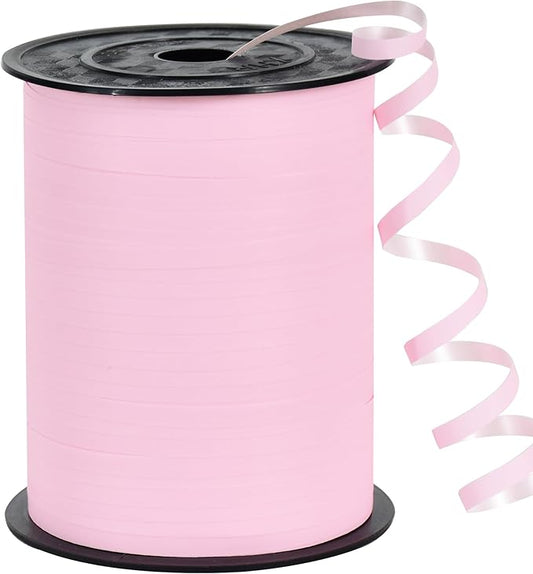 TONIFUL 500 Yards Matte Light Pink Curling Ribbon-Balloon String for Art&Craft Decor,Gift Wrapping,Ribbons and Bows for Girl's Baby Shower Wedding Valentines Mother's Day Supplies (Pastel Pink)