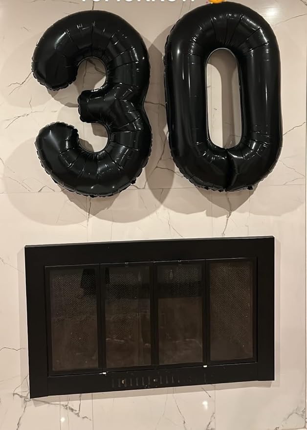 40 inch Number Balloon 0-9 Black Large Number 30 Balloons,Digital Balloons for Birthday Party Celebration Decorations Supplies, Helium Foil Number Balloons for Wedding Anniversary
