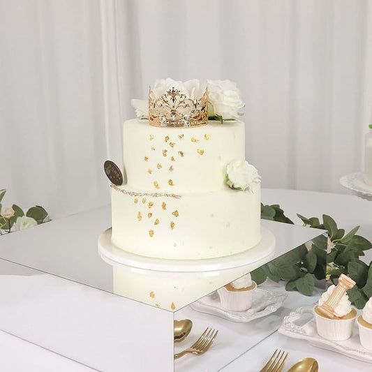 Efavormart 18"x18" Silver Acrylic Cake Box Stand, Mirror Finish Display Pedestal Riser with Hollow Bottom, Elegant Cake Support for Weddings, Galas, and Sophisticated Party Events