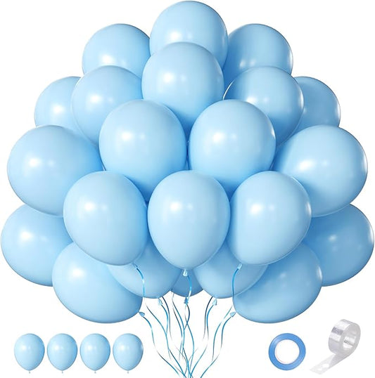 Blue Balloons, 60 PCS Light Blue Balloons 12 Inch Latex Balloon for Birthday Party Decoration, Wedding, Baby Shower, Bridal Shower, Holiday Party Decoration and Balloon Garland
