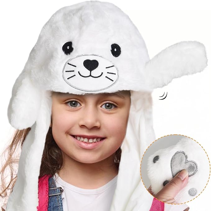 Animal Hat with Funny Plush Moving Ears,Crazy Hats for Kids Holiday Cosplay Easter Dress Up Cute Hat Kids Gift