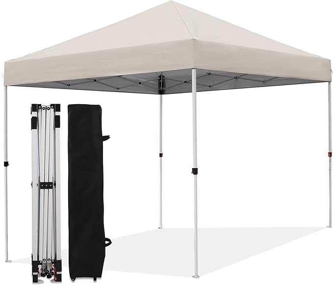 Canopy Tent 10X10 FT,Heavy Duty Sun Instant Shelter w/Adjustable Straight Leg Heights,Portable Pop Up Gazebo,Outdoor Patio Tents for Commercial,Camping,Garden,White