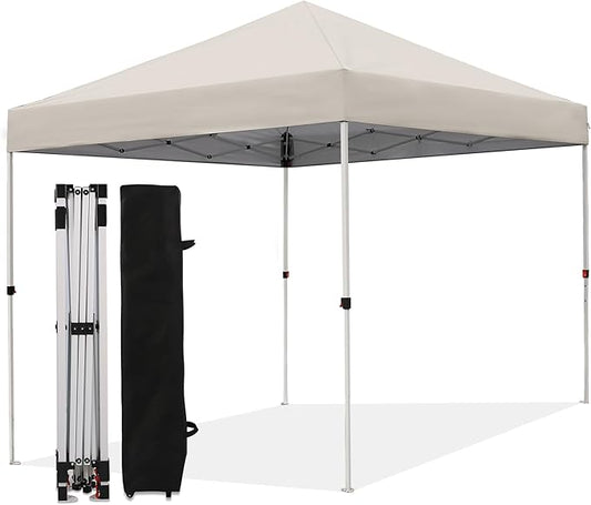 Canopy Tent 10X10 FT,Heavy Duty Sun Instant Shelter w/Adjustable Straight Leg Heights,Portable Pop Up Gazebo,Outdoor Patio Tents for Commercial,Camping,Garden,White