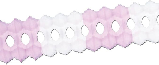 Beistle Packaged Arcade Garland, 5-1/2-Inch by 12-Feet, pink/white, 55036-PW