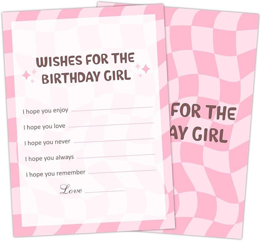 Birthday Party Game Card - Wish for The Birthday, Bday Party Games for Teen, Set of 20 pcs Wish Cards, Birthday Party Favor Activity Sleepover Party Decor Supplies - FS274