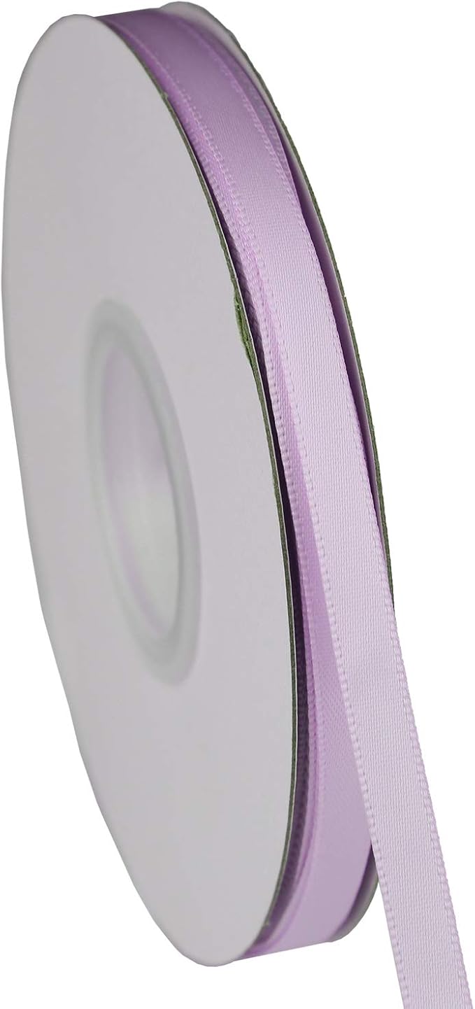 ITIsparkle 1/4" Inch Double Faced Satin Ribbon 50 Yards-Roll Set for Gift Wrapping Scrap Books Party Favor Hair Braids Baby Shower Decoration Floral Arrangement Craft Supplies, Lilac Mist Ribbon