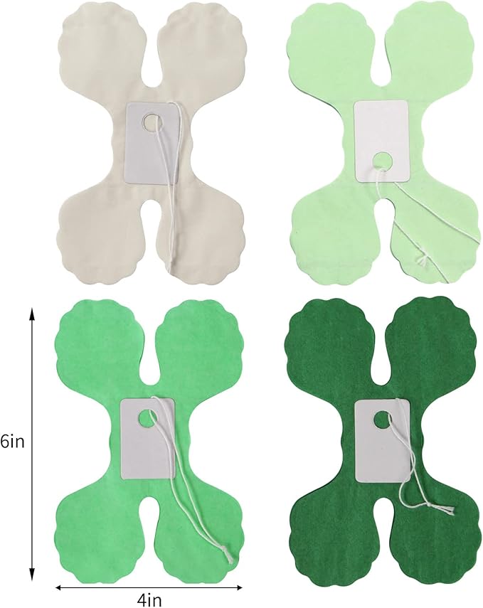 Green-White Party Decorations Streamers Garland - 157Ft Four-Leaf Clover Hanging Banner, Jungle Theme Supplies Baby Shower Spring Summer Birthday Decor Hugtmr
