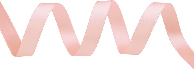 ITIsparkle 1/4" Inch Double Faced Satin Ribbon 50 Yards-Roll Set for Gift Wrapping Scrap Books Party Favor Hair Braids Baby Shower Decoration Floral Arrangement Craft Supplies, Light Pink Ribbon