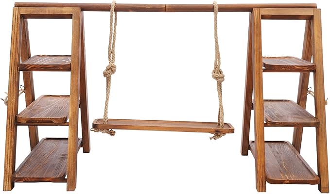 Dessert Stand, Cake Stand, Wooden Display Stand – 15.7x4.5x18.9 Inches, 3-Tier Solid Wood Serving Tray, Rustic Triangular Design for Wedding, Birthday Party, Dessert Table Decor, Holds 13.23 lbs