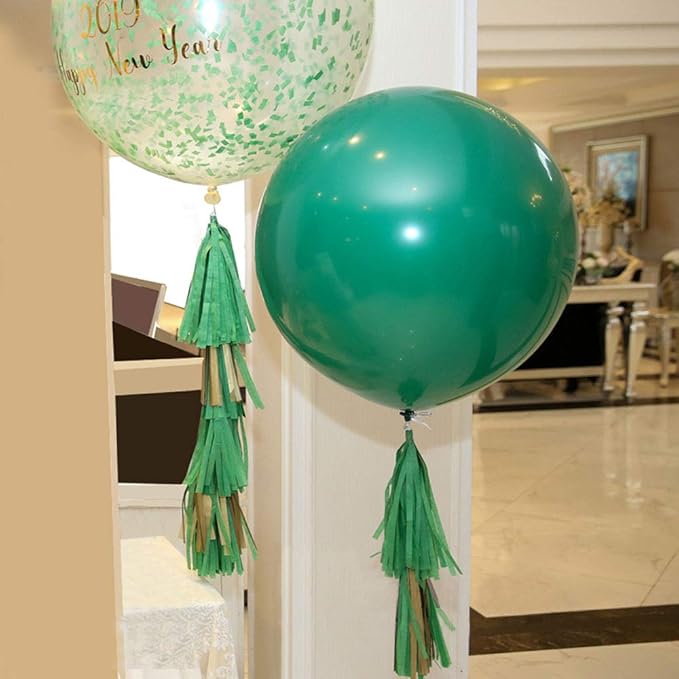36 Inch Giant Latex Balloons, Standard Green Round Balloons for Birthdays Weddings Receptions Festival Party Decoration, Pack of 5 Pcs