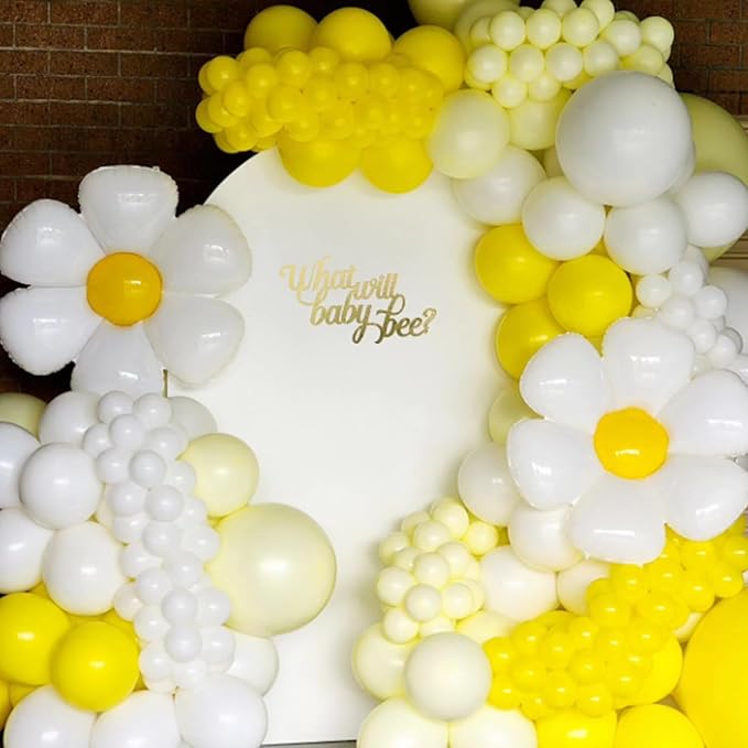 Awenztech 120pcs Yellow Balloon Arch Kit, 18 12 10 5 inch Yellow Latex Balloons Different Sizes Balloon Garland for Baby Shower Sunflower Bee Wedding Birthday Party Decorations