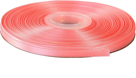 ITIsparkle 1/4" Inch Double Faced Satin Ribbon 50 Yards-Roll Set for Gift Wrapping Scrap Books Party Favor Hair Braids Baby Shower Decoration Floral Arrangement Craft Supplies, Pink Ribbon