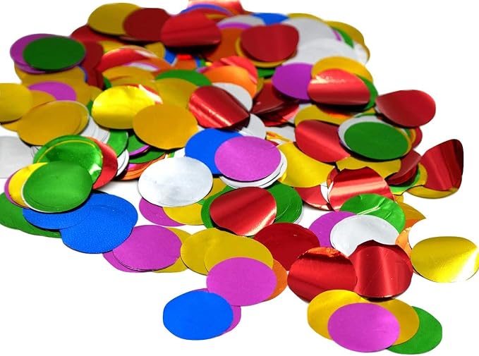 Ultimate Confetti, Multicolor 1 Inch Circles Mylar Shiny Foil Metallic Confetti - Round Lightweight and Slow-Falling Party Confetti for Cannon and Launcher Use - Best for Celebrations - 1 lb, 16 oz
