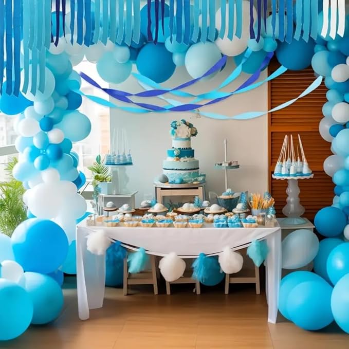 Vibrant Jumbo Bright Royal Blue Crepe Roll - 500 Feet (1 Piece) - Premium Quality, Perfect for Events & Parties