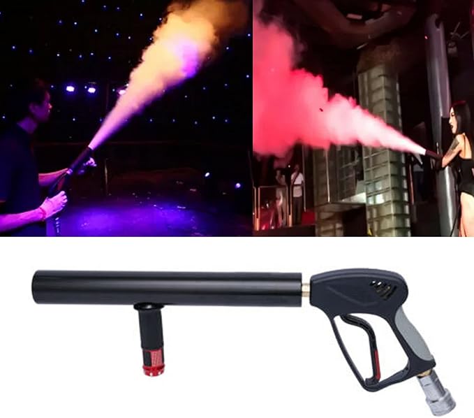 Handheld CO2 Cannon Gun DJ CO2 Jet Machine Manual Control CO2 Party Cannon 16-33ft Spray Stage Effect CO2 Column Machine with Gas Hose for Nightclub, Concert, Party, Wedding