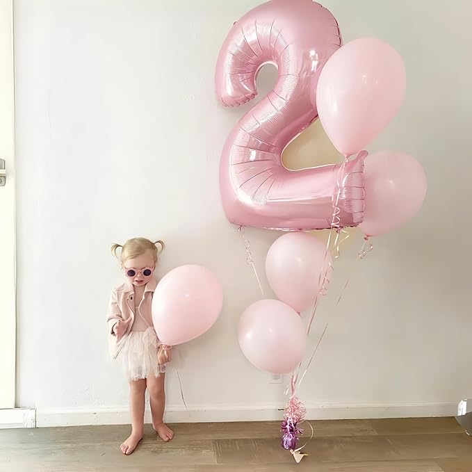 40" Balloon Number 0 Pastel Pink, Large Foil Pink Number Balloons Set 0-9 for Girls, Light Pink 0 Helium Balloons for Women Birthday Anniversary Graduation New Year Party Decoration Supplies