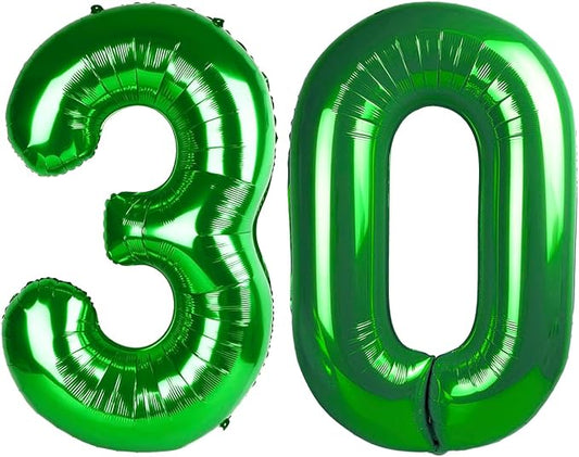 40 Inch Balloon 30 Number, Happy 30th Birthday Decoration for Her Him, Dark Green Foil Number Balloons for Celebration Engagement Memorial Day's Big Event Supplies