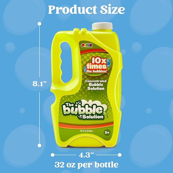 JOYIN 32 OZ Concentrated Bubble Solution for Bubble Machines (Up to 2.5 Gallons), Concentrated Solution Refills for Machine, Wands, Blower, Easter, Kids, Parties
