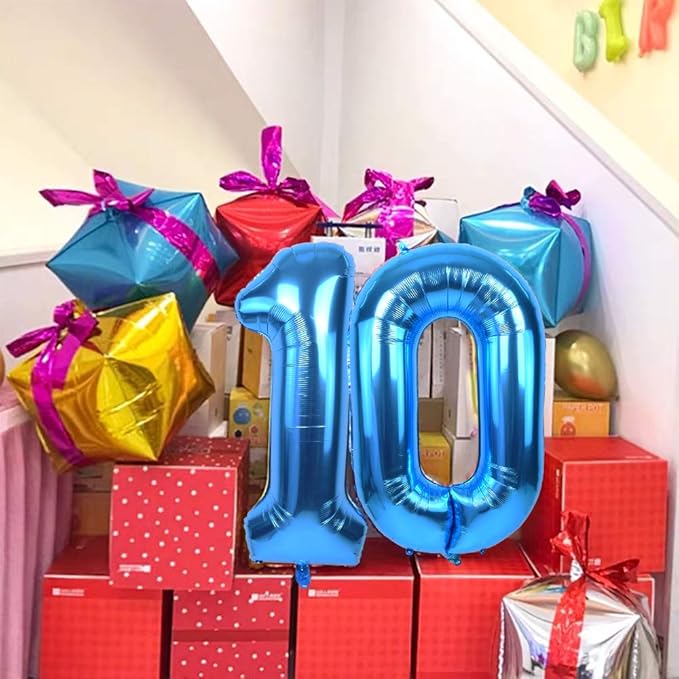 TONIFUL 40 Inch Blue Large Numbers Balloon 0-9 Foil Mylar Big Number 7 Balloon Digital 7 for 2026 Graduation New Year Eve Birthday Party,Wedding, Bridal Shower Engagement Photo Shoot, Anniversary