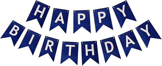 Blue Happy Birthday Banner Birthday Banner Decoration DIY Party Decoration