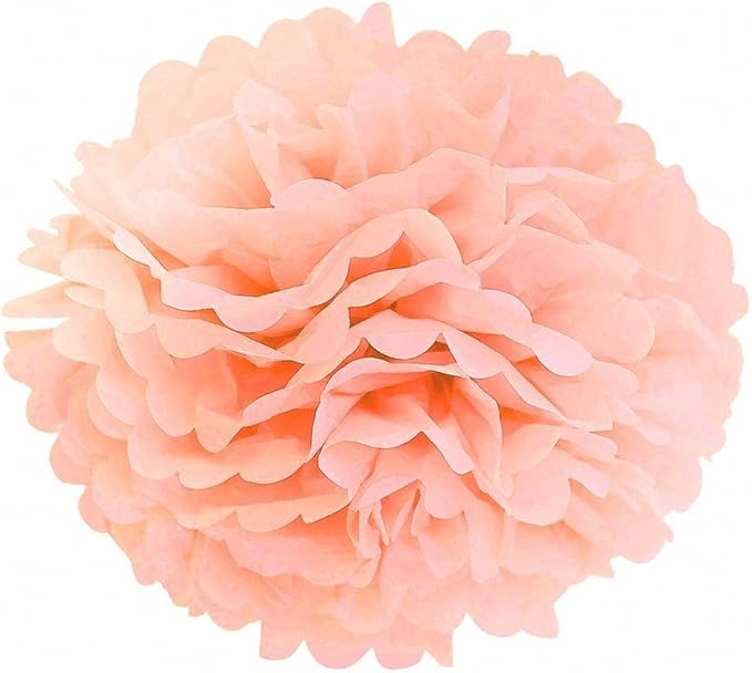 12Pcs Pom Poms of 10" 12" 14" Tissue Paper Craft Pom Poms Kit Tissue Paper Flowers Wedding Decorations for Wedding, Birthday, Baby Shower, Nursery Decor-Orange