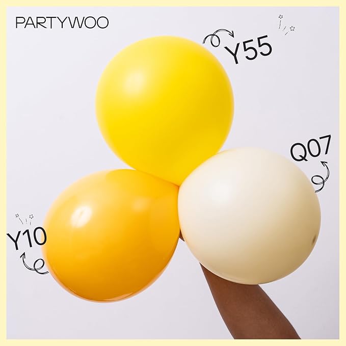 PartyWoo Pastel Yellow Balloons 50pcs 5 Inch Small Mini Light Pale Yellow Balloons for Graduation Baby Shower Gender Reveal Easter Little Cutie Bee Birthday Summer Party Decorations Yellow-Q07