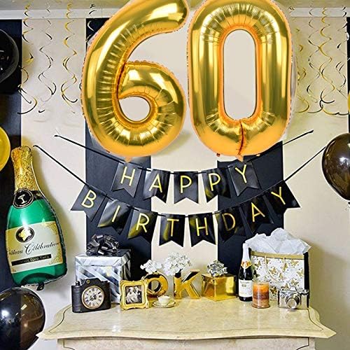 TONIFUL 40 Inch Gold Large Numbers Balloon Birthday Party Decorations, Foil Mylar Big Number Balloon Digital 50 for 2026 Graduation New Year Eve 50th Birthday, 50th Anniversary Ceremony Photo Shoot