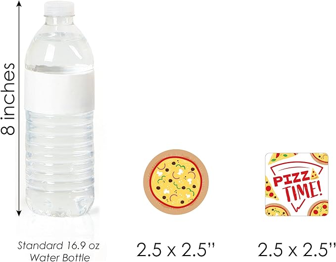 Big Dot of Happiness Pizza Party Time - Dessert Cupcake Toppers - Baby Shower or Birthday Party Clear Treat Picks - Set of 24