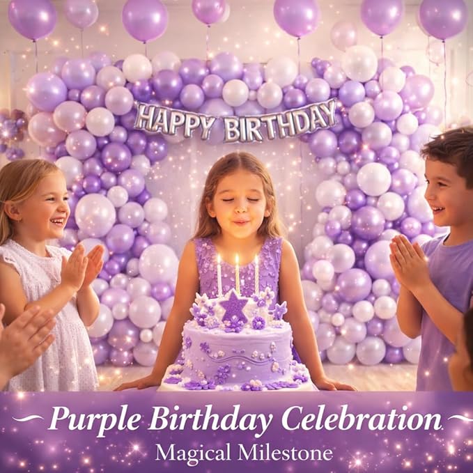 Pastel Purple 100 Pack, 12 Inch Lavender Light Purple Lilac Round Helium Balloons for Wedding Bridal Shower Baby Shower Birthday Party Decorations