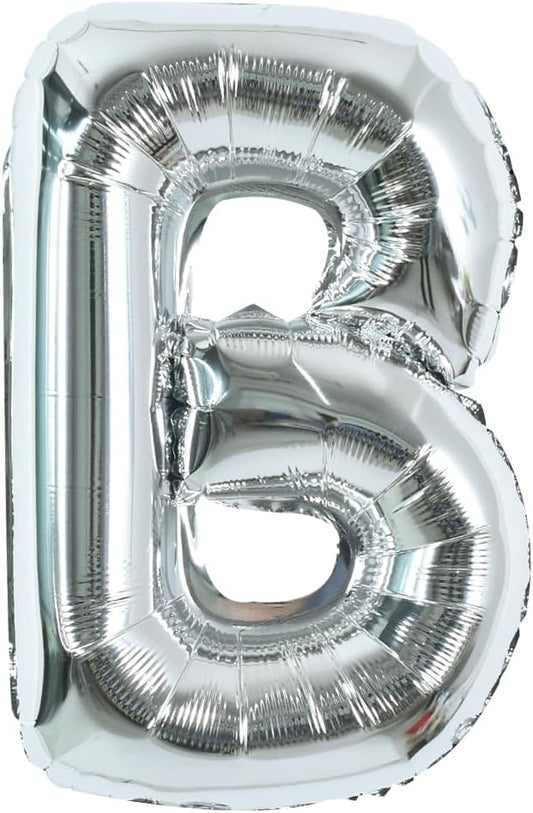 TONIFUL 40 Inch Silver Letter B Balloons - Big Foil Mylar Helium Balloons for 2026 New Year Eve Graduation Wedding Baby Shower Birthday Party & Anniversary Decorations