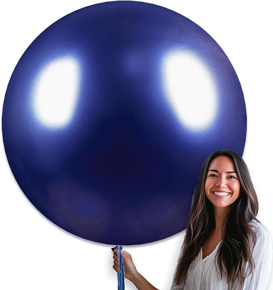 PartyWoo Navy Blue Balloons 4pcs 36 Inch Matte Helium Dark Blue Latex Balloons for Graduation Anniversary Wedding Sports Theme Boy Baby Shower Men Birthday Bachelorette Party Decorations Blue-Y72