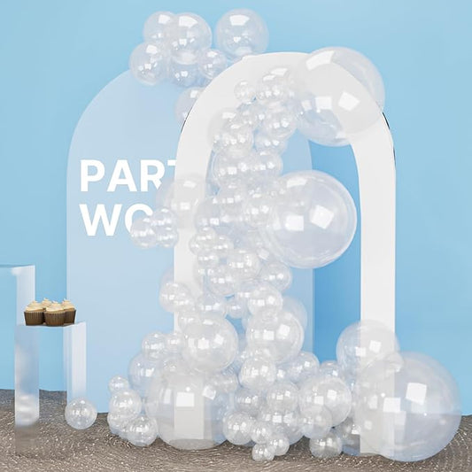 PartyWoo Clear Balloons 152pcs Different Sizes of 18 12 10 5 Inch Transparent Balloon Arch Kit for Graduation Wedding Baby Shower Bridal Shower Anniversary Birthday Party Decorations Clear-Y2