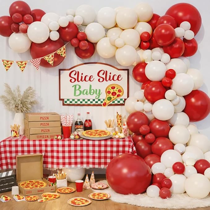 That's Amore Balloon Arch Garland Kit for Valentine’s Day Bridal Shower Bachelorette Engagement Ciao Baby Baby Shower Italian Wedding Party Decoration (Red)
