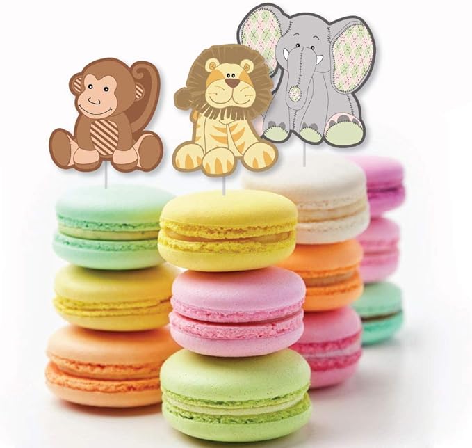 Big Dot of Happiness Noah's Ark - Dessert Cupcake Toppers - Baby Shower Clear Treat Picks - Set of 24