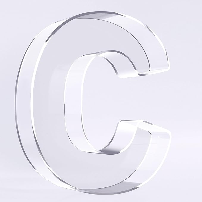 Ledido 10’’ Acrylic Letter Charcuterie Board Box, Reusable Fillable Serving Tray for Candy Cake Fruit Snack, Easy-Clean Acrylic Charcuterie Tray for Birthday Anniversary Party Decorations, Letter C