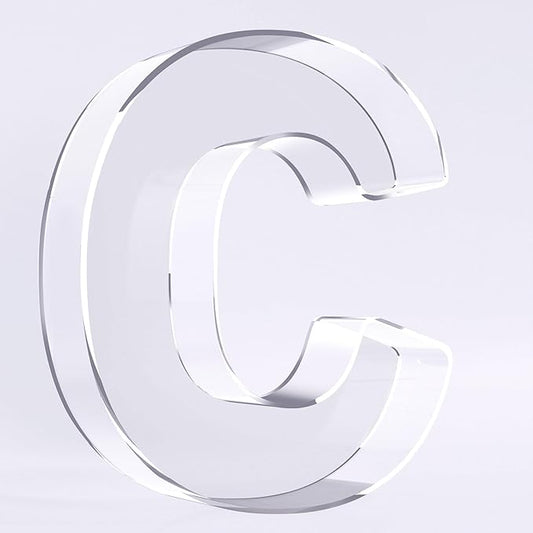 Ledido 10’’ Acrylic Letter Charcuterie Board Box, Reusable Fillable Serving Tray for Candy Cake Fruit Snack, Easy-Clean Acrylic Charcuterie Tray for Birthday Anniversary Party Decorations, Letter C