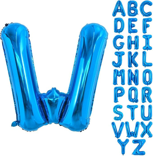 TONIFUL 40 Inch Large Blue Letter W Balloon - Giant Alphabet Foil Mylar for 2026 Graduation Birthday Party, Anniversary, New Year, Graduation Supplies Decorations