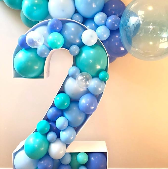 BAUANOOY Ocean Balloons, 60pcs 12 Inch Turquoise Balloon Transparent Balloons Metallic Blue Teal Blue Balloon for Under the Sea Party Baby Shower Wedding Shark Party Decorations