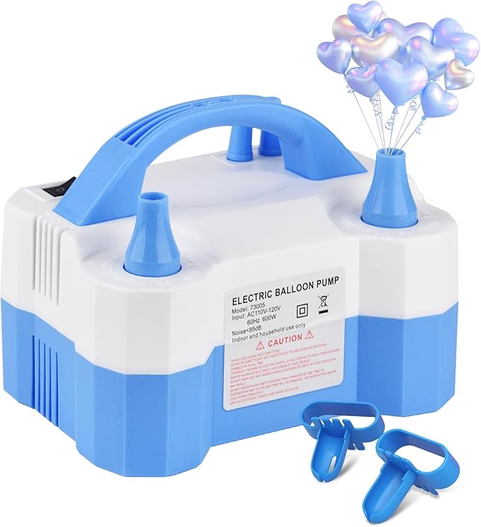 Electric Balloon Pump,Portable Electric Balloon Blower Machine Balloon Air Pump Dual Nozzle,for Birthday Shower Balloons Party Decorations