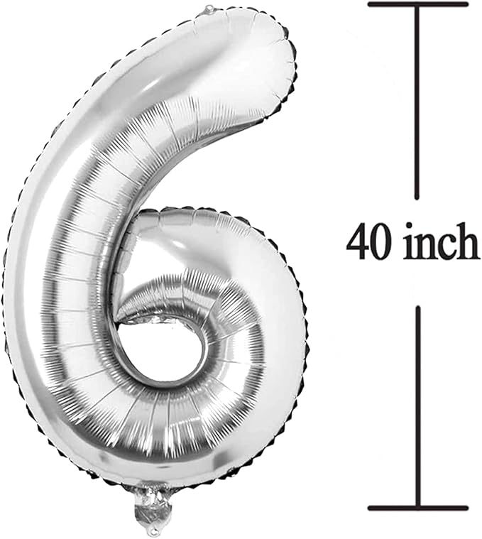 Silver 60 Number Balloons Big Giant Jumbo Large Number 60 Foil Mylar Balloons for Women Men 60th Birthday Party Supplies 60 Anniversary Events Decorations-40 inch